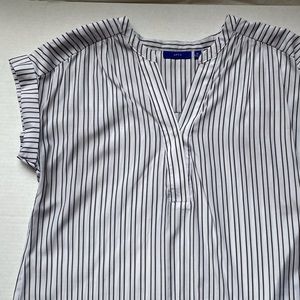 Apt. 9 White and Gray Striped Blouse
